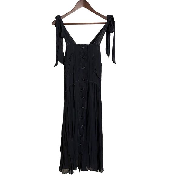 Free People Dresses & Skirts - Free People Lou Lou Utility Midi Dress Black Womans Small